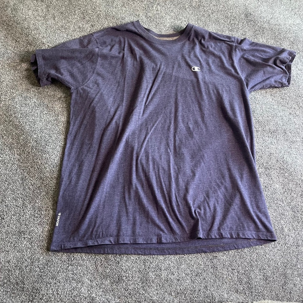 Champion Vapor Cotton Mens 2XL Heather Navy Blue Short Sleeve T-Shirt Activewear - Picture 1 of 7